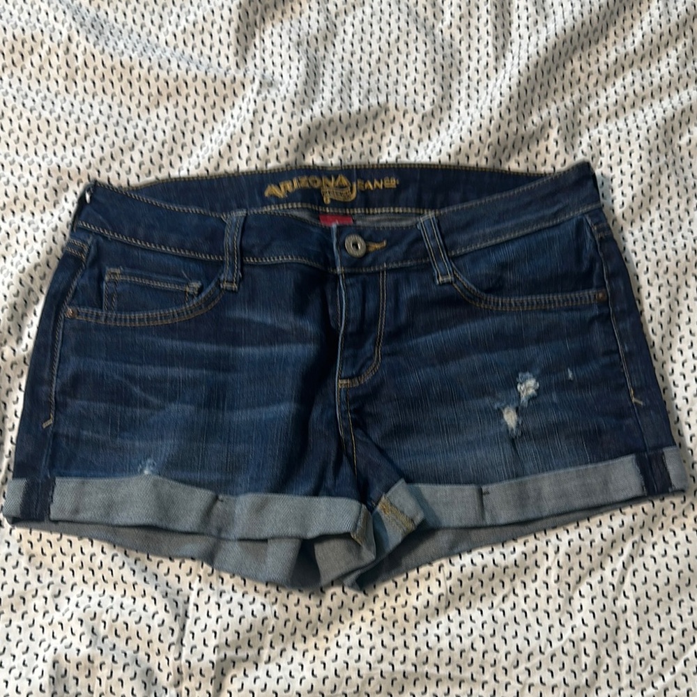 Arizona Jean Company Blue Distressed Jean Shorts